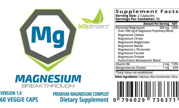 magnesium breakthrough ingredients